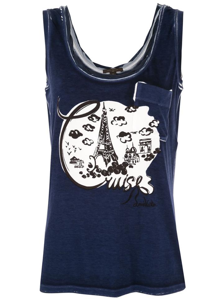 Louis Vuitton Pre-owned Paris Print Tank Top - Blue