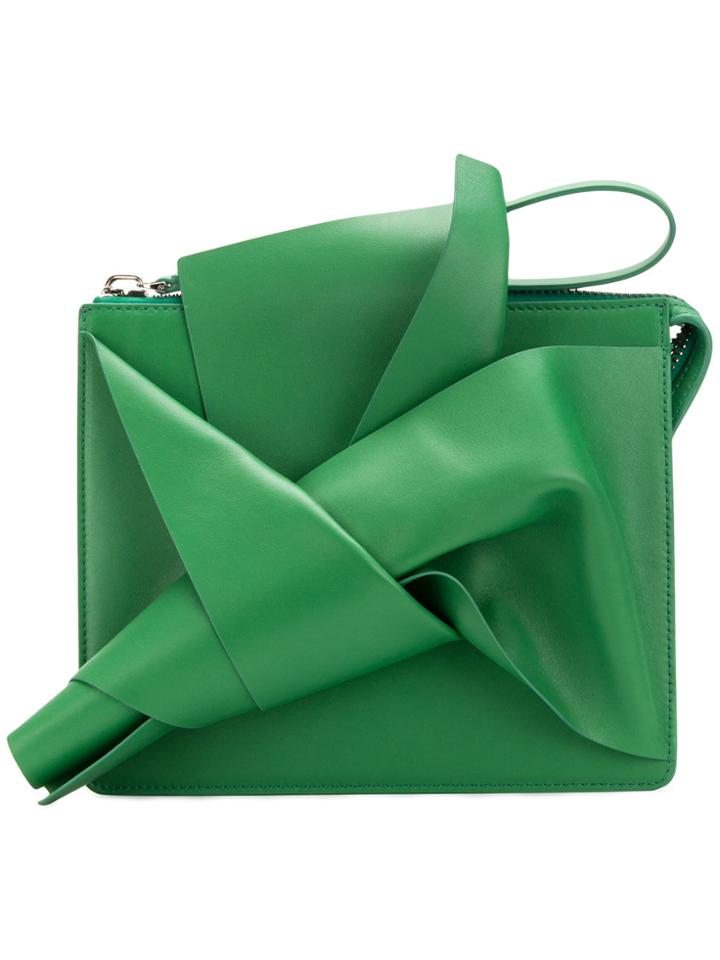 No21 Abstract Bow Clutch Bag - Green