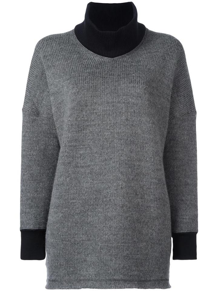 Junya Watanabe Comme Des Garçons V-neck Loose-fit Sweater, Women's, Size: Small, Grey, Wool/polyester