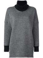 Junya Watanabe Comme Des Garçons V-neck Loose-fit Sweater, Women's, Size: Small, Grey, Wool/polyester