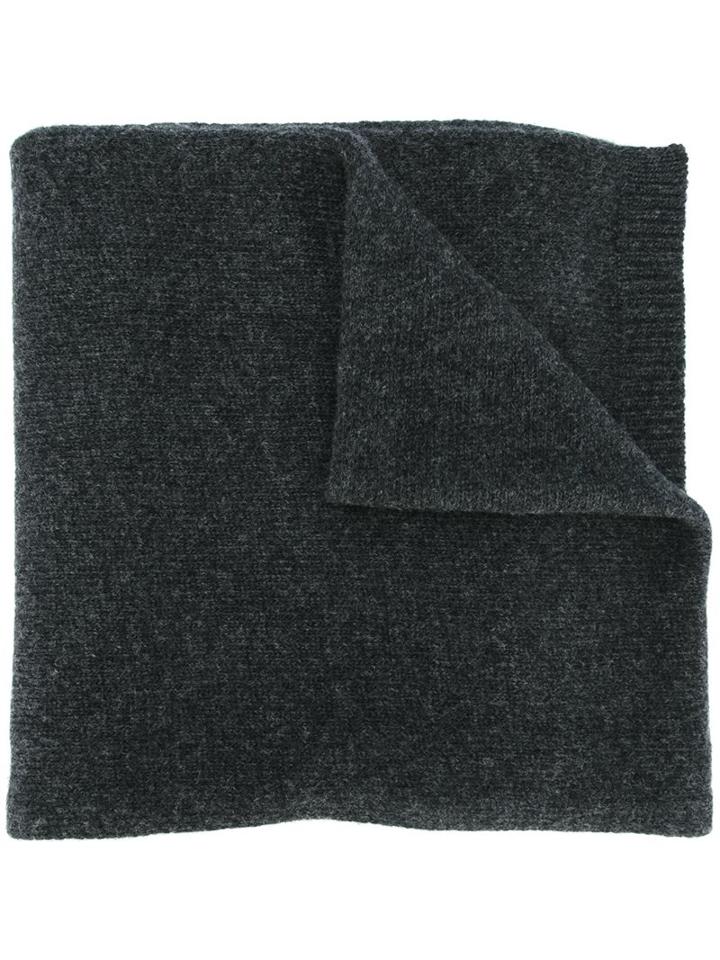 Moncler Logo Plaque Scarf, Men's, Grey, Virgin Wool