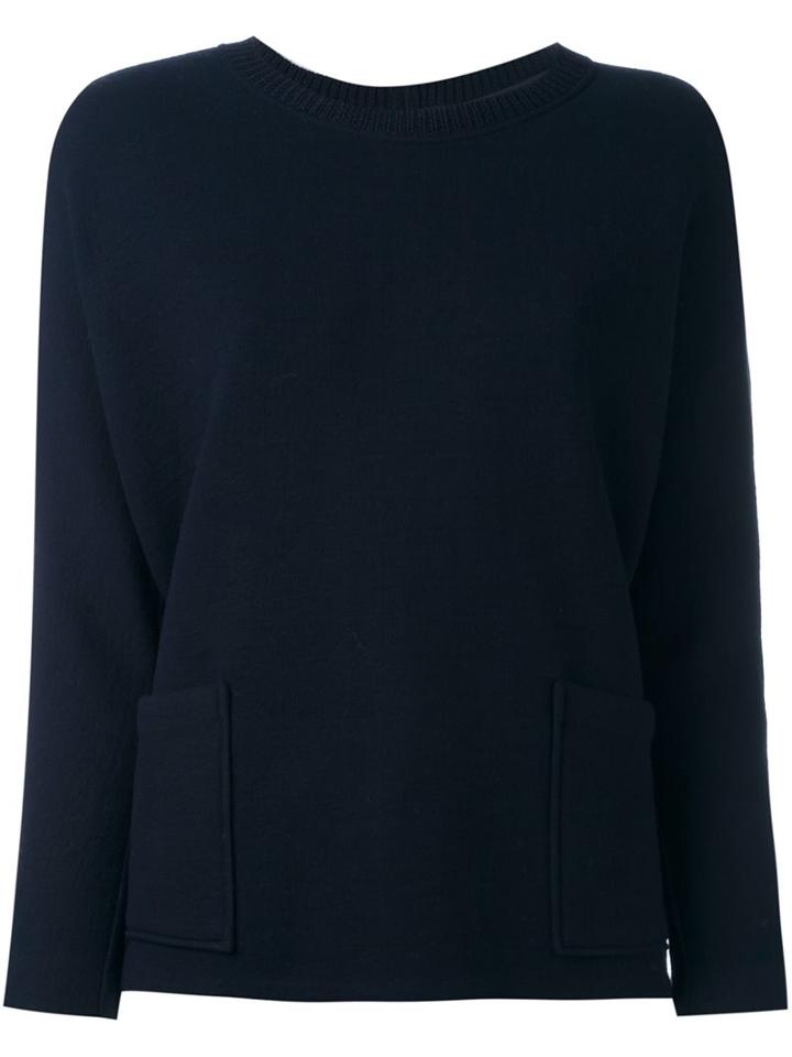 Chinti And Parker Tailored Twisted Seam Top, Women's, Size: Xs, Blue, Polyamide/viscose/wool
