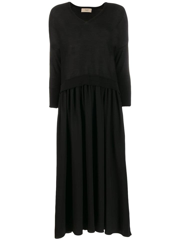 Maison Flaneur Low Waist Knit Dress - Black