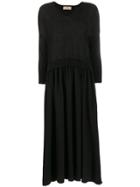 Maison Flaneur Low Waist Knit Dress - Black