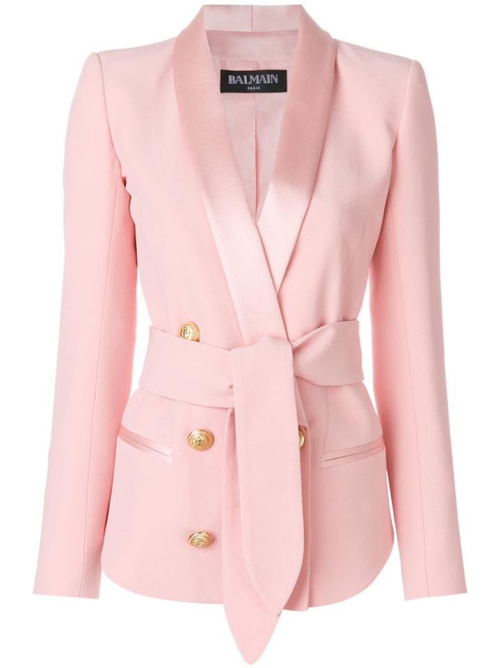 Balmain Double-breasted Tuxedo Blazer - Pink & Purple