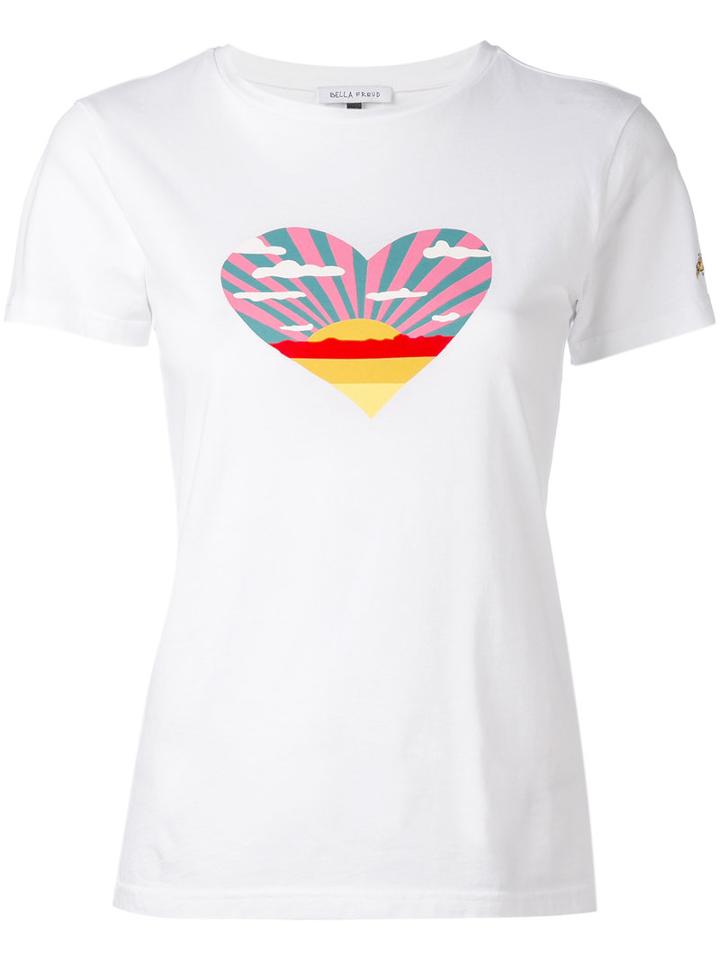 Bella Freud - Sunset Heart T-shirt - Women - Cotton - Xs, White, Cotton