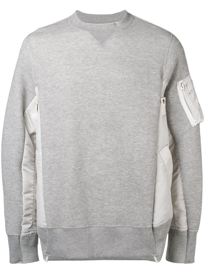 Sacai Round Neck Sweatshirt - Grey
