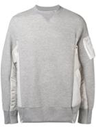 Sacai Round Neck Sweatshirt - Grey
