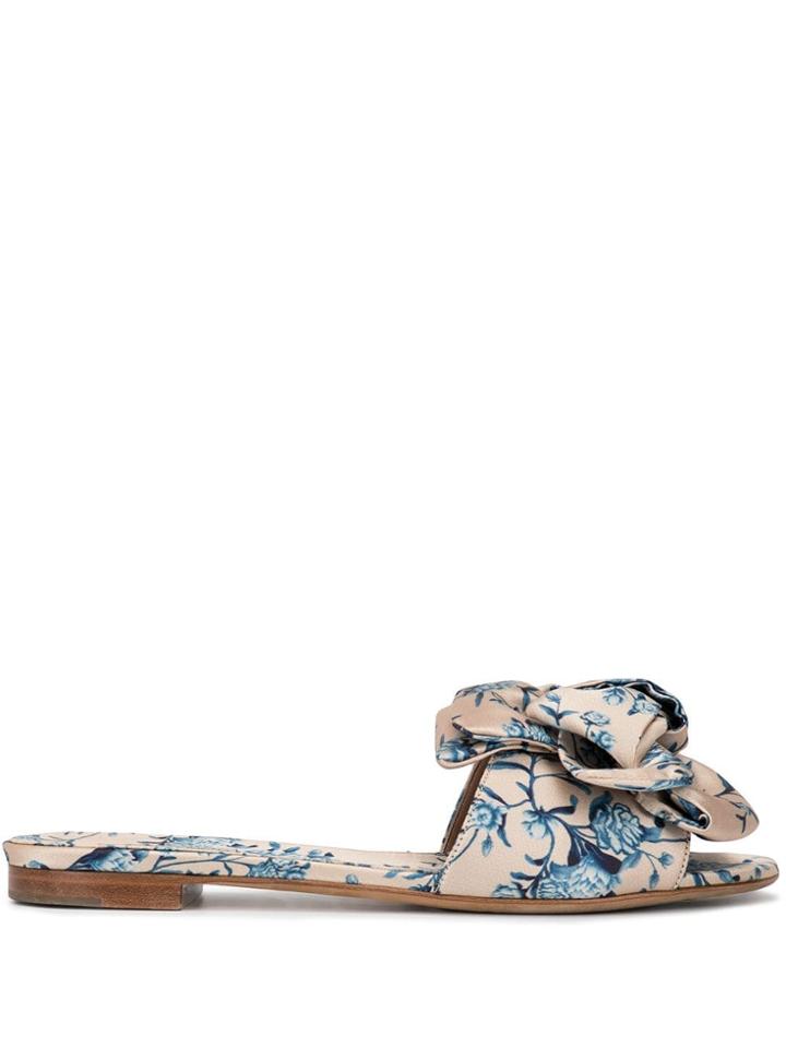 Tabitha Simmons X Johanna Ortiz Camila Flat Mules - Brown