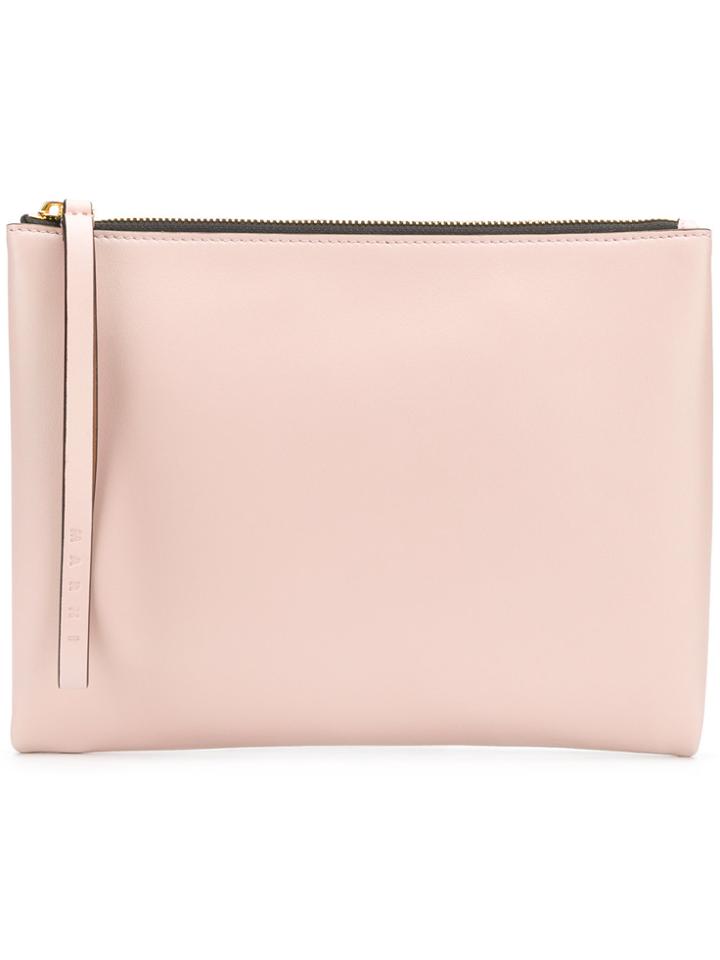 Marni Colour Block Zip Pouch - Brown