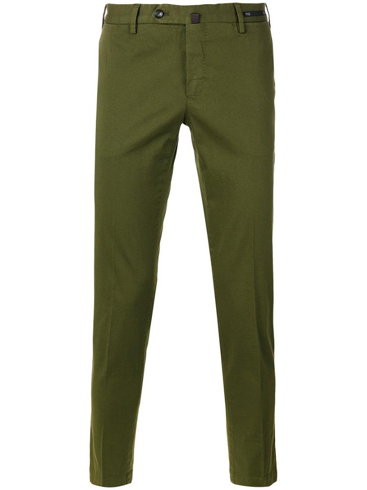 Pt01 - Slim-fit Cropped Trousers - Men - Cotton/spandex/elastane - 50, Green, Cotton/spandex/elastane