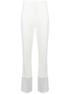 Cushnie High Rise Fringed Trousers - White