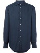 Massimo Alba 'canary' Shirt, Men's, Size: Small, Blue, Cotton/modal