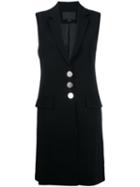 Alexander Wang - Sleeveless Long Blazer - Women - Polyester/spandex/elastane/acetate/viscose - 2, Black, Polyester/spandex/elastane/acetate/viscose