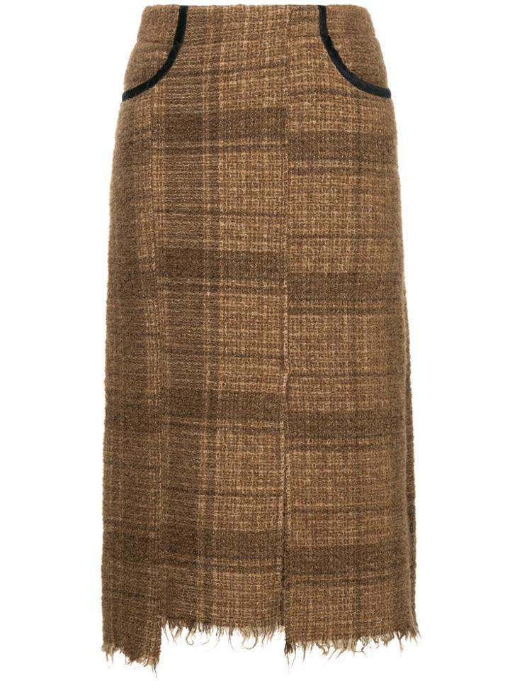 08sircus Midi Tweed Skirt - Brown