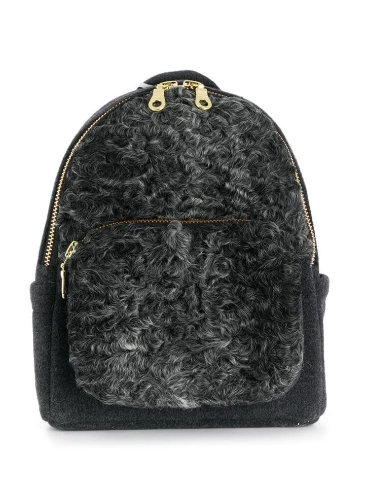 Liska Mini Shearling Backpack - Black