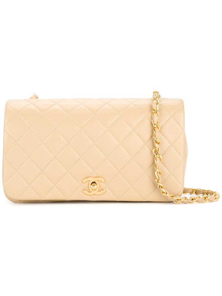 Chanel Vintage Quilted Chain Shoulder Bag - Nude & Neutrals