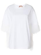 No21 Feather Trim T-shirt - White