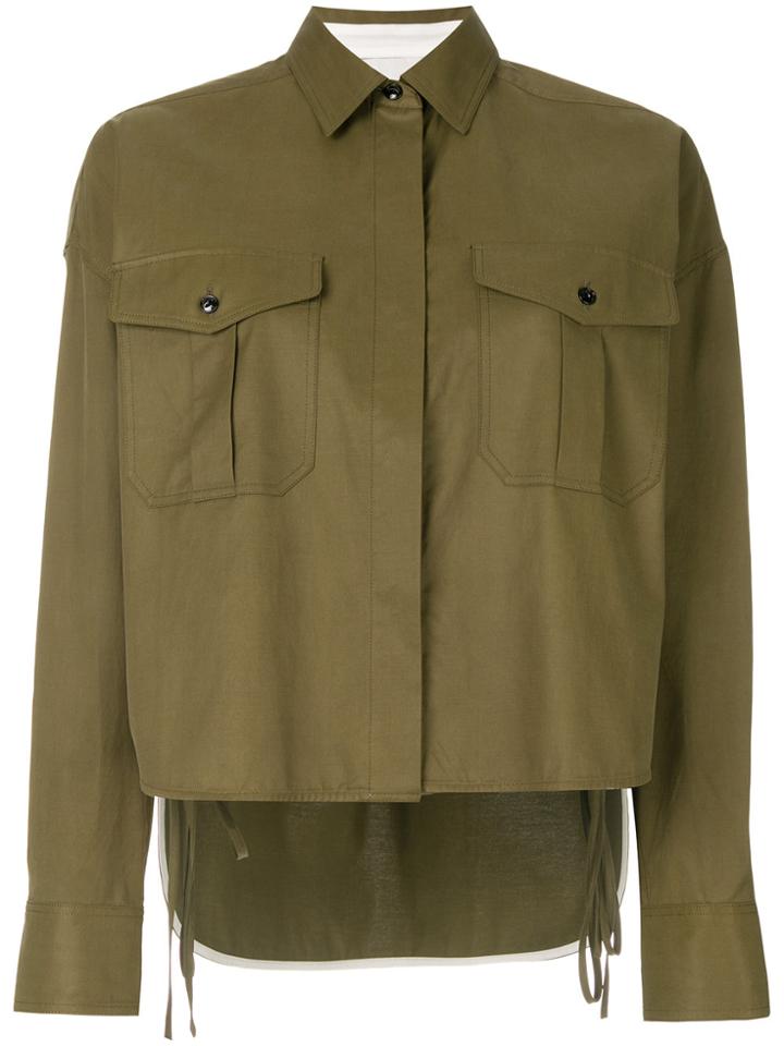 Rag & Bone High Low Cropped Shirt - Green