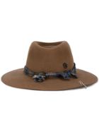 Maison Michel Pierre Ribbon Hat With Safety Pin - Brown