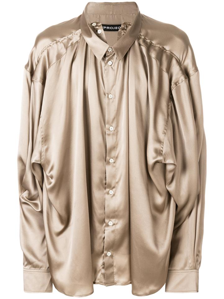 Y / Project Draped Oversize Blouse - Brown