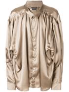 Y / Project Draped Oversize Blouse - Brown