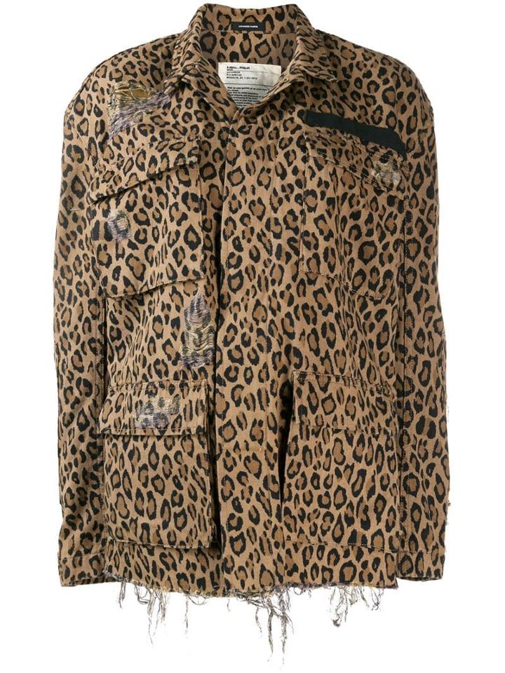 R13 Leopard Print Oversized Jacket - Brown