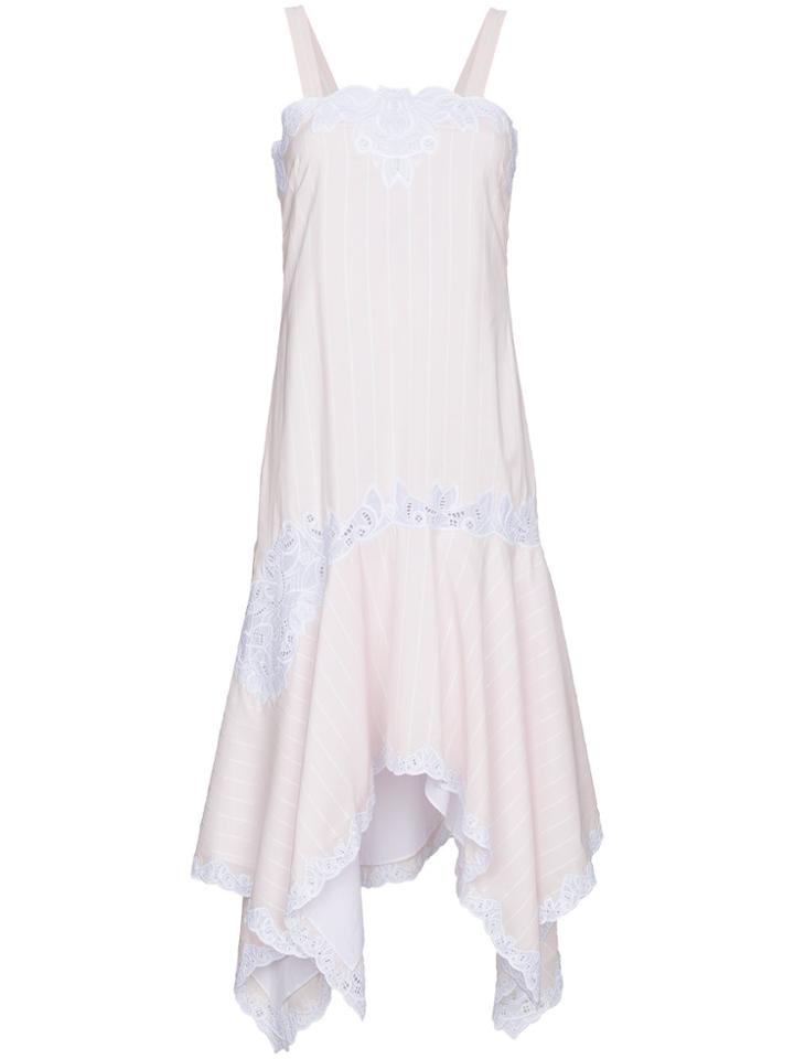 Jonathan Simkhai Asymmetric Dress With Scallop Edge Embroidery - Pink
