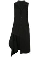 Yohji Yamamoto Asymmetric Front Button Gilet - Black