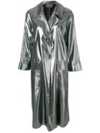 Alberta Ferretti Metallic Oversized Coat - Grey
