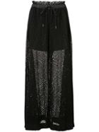 Sacai Drawstring Wide Leg Dot Lace Pant, Women's, Size: 2, Black, Cupro/cotton/polyester
