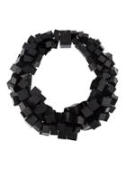 Monies Cube Beaded Necklace - Black