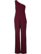 Trina Turk Single Shoulder Jumpsuit, Women's, Size: 6, Red, Polyester/spandex/elastane
