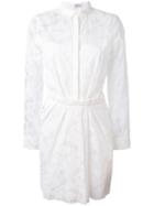 Carven Lace Trim Shirt Dress, Women's, Size: 36, White, Silk/polyamide/acetate