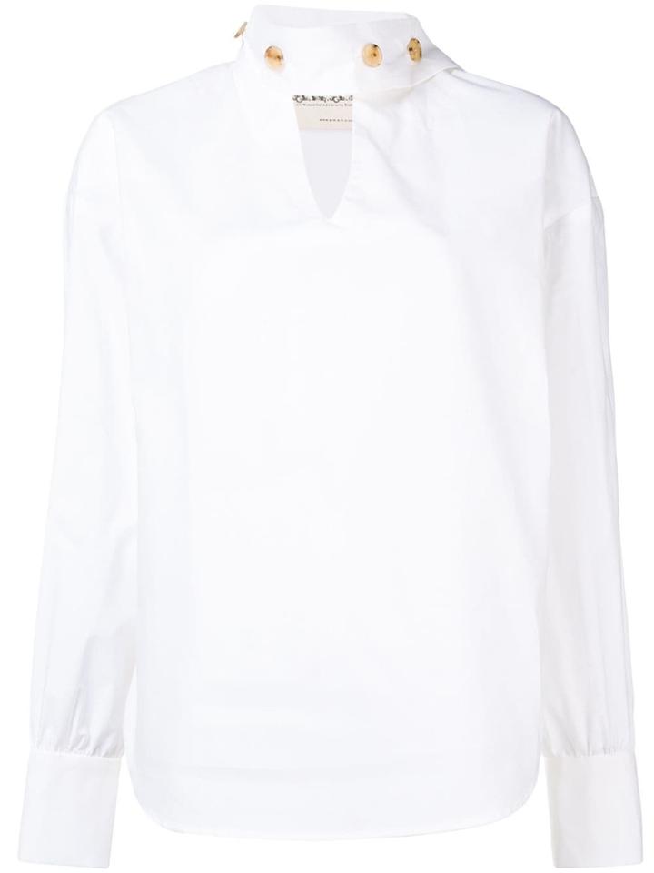 A.w.a.k.e. Cut-detail Long Sleeve Shirt - White