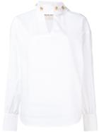 A.w.a.k.e. Cut-detail Long Sleeve Shirt - White
