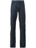 Canali Plain Pants, Men's, Size: 56, Blue, Silk/cotton