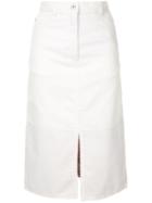 Cédric Charlier Denim Midi Skirt - White
