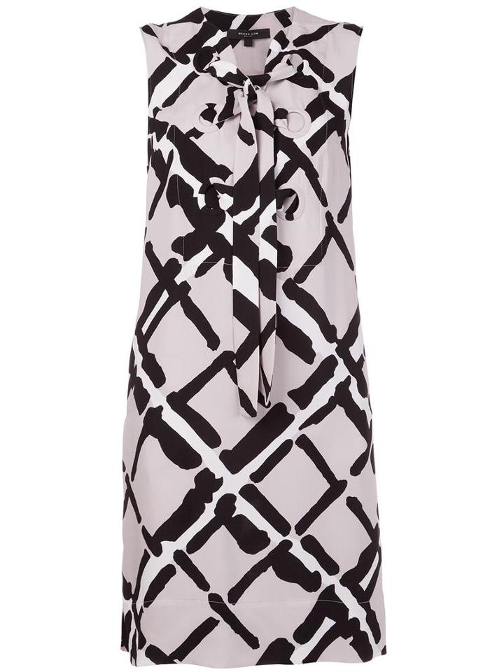 Derek Lam Lattice Print Lace Up Dress, Women's, Size: 38, Nude/neutrals, Silk