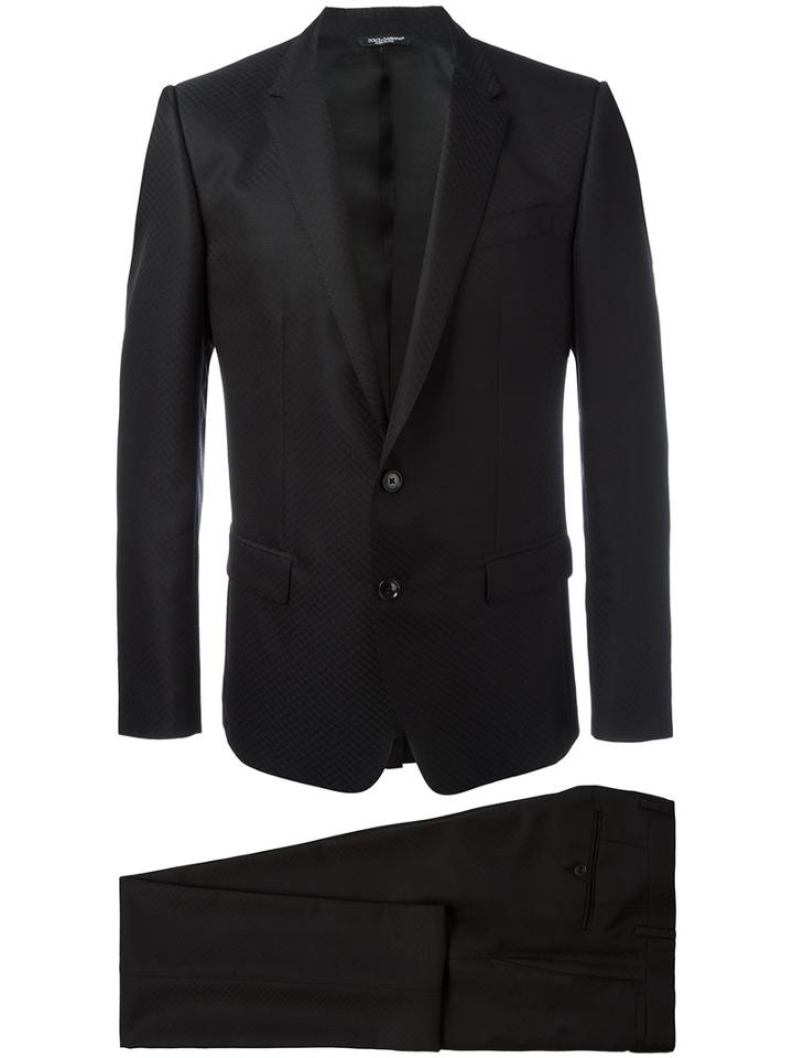 Dolce & Gabbana Classic Dinner Suit, Men's, Size: 52, Black, Silk/virgin Wool/viscose/acetate