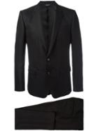 Dolce & Gabbana Classic Dinner Suit, Men's, Size: 52, Black, Silk/virgin Wool/viscose/acetate