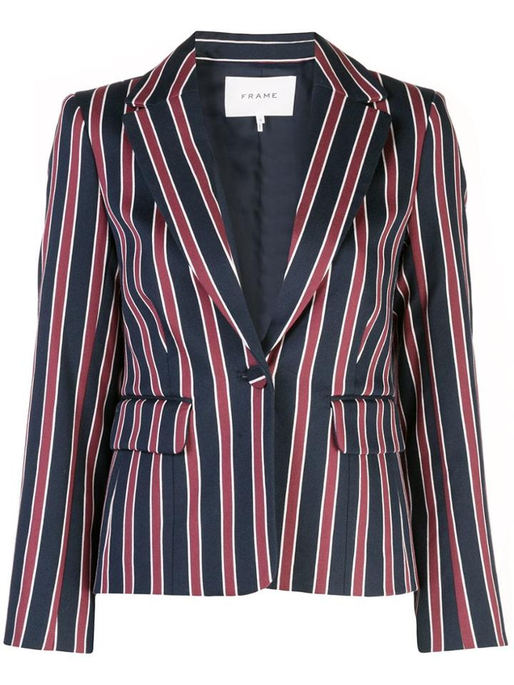 Frame Single-breasted Striped Blazer - Blue