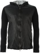 Giorgio Brato Hooded Jacket, Men's, Size: 54, Black, Leather/silk/spandex/elastane/cotton