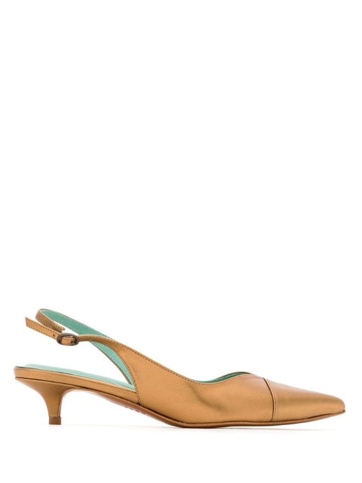 Blue Bird Shoes Slingback Disco Couro Metalizado - Gold