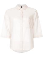 Nobody Denim Oversized S/l Shirt Sheer Blush - Pink & Purple