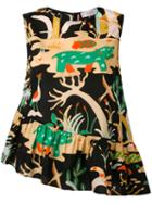 Jucca - Animal Print Tank Top - Women - Cotton - 44, Black, Cotton