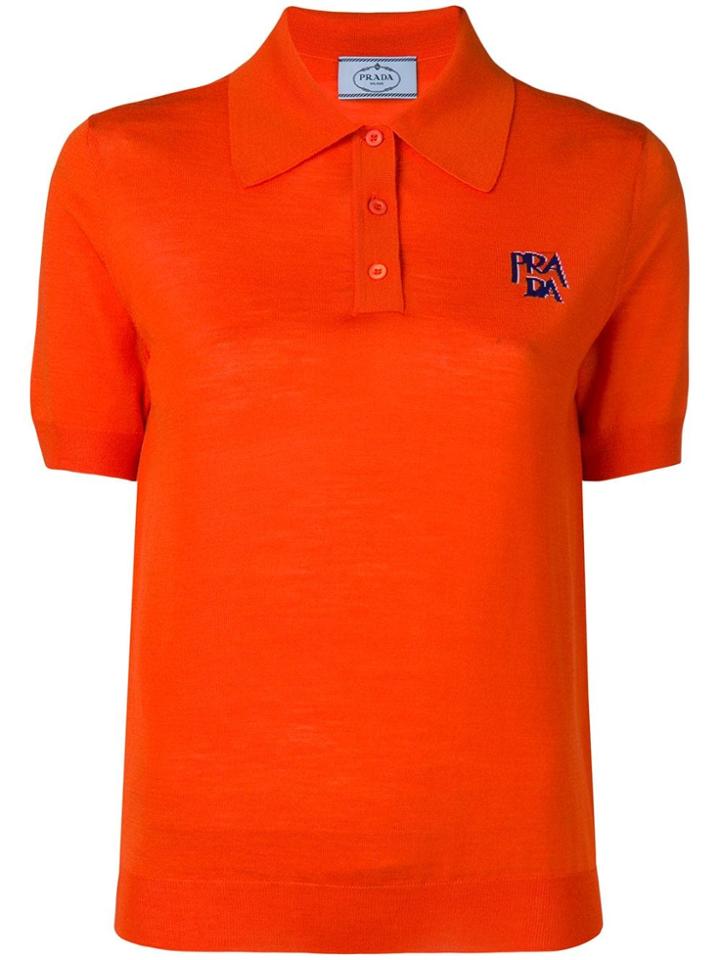 Prada Pet Logo Polo Shirt - Orange