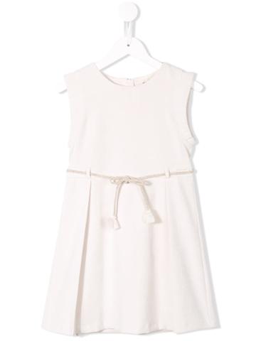 Yellowsub Sleeveless Tassel Belt Dress - White