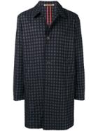 Ps By Paul Smith Check Single Breasted Coat - Blue