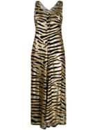 Paco Rabanne Button Down Tiger Stripe Dress - Gold